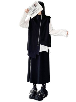 Side zipper loose skirt [T2792]