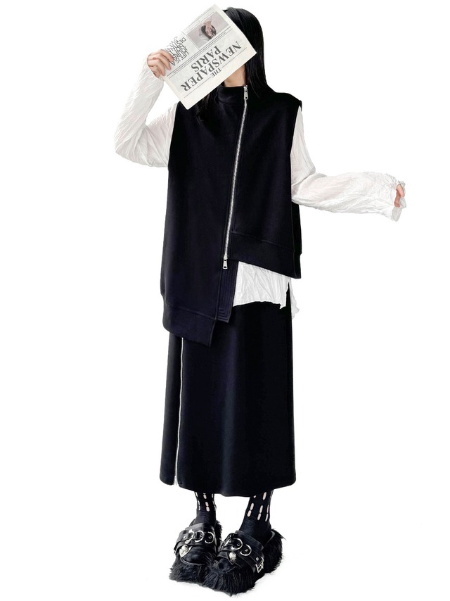 Side zipper loose skirt [T2792]