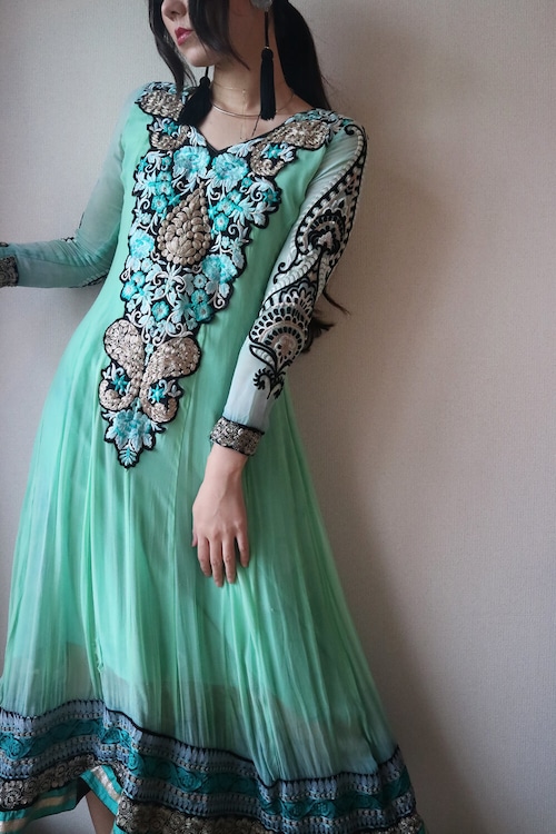 Green ethnic onepiece