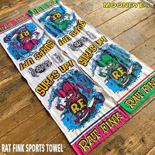 Rat Fink Sports Towel ラット フィンク スポーツ タオル アウトドア スポーツ ビーチ MOONEYES ムーンアイズ