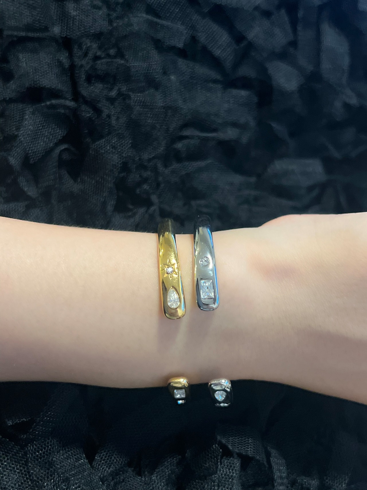 White stone bangle