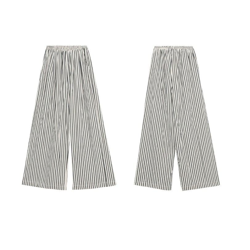 stripe wide pants i-1026 | blanks