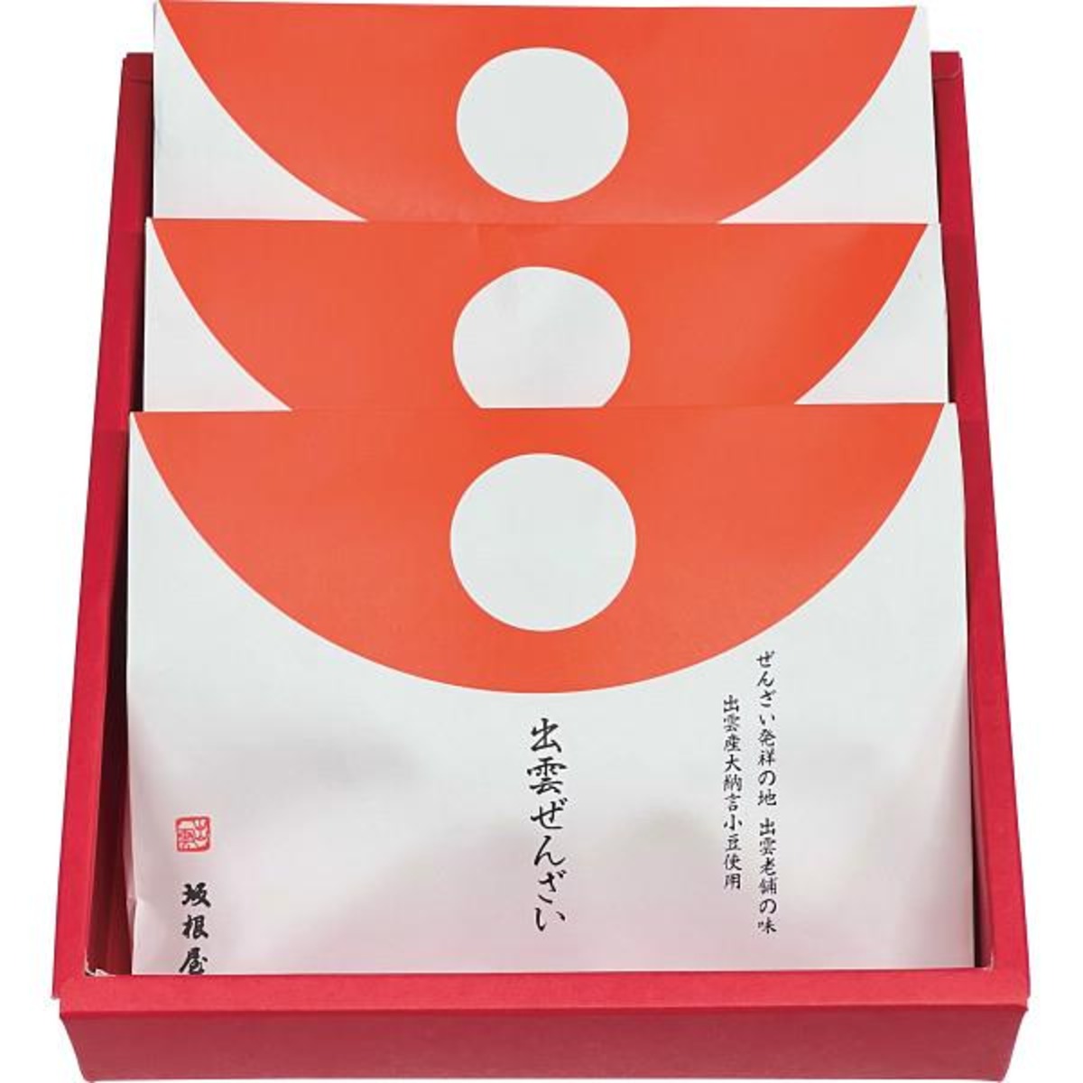 ギフト好適品 坂根屋 紅白餅入り出雲ぜんざい（3個） ぜんざい3 日本のグルメ・世界のグルメ