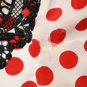 フラメンコ 衣装  ソニアジョーンズ SONIA JOHNES ワンピース ドレス 赤 白 ボランテ フリル 水玉 ドット 黒 レッド系 ホワイト系 フラメンコドレス おしゃれ パーティ 衣装 女性用