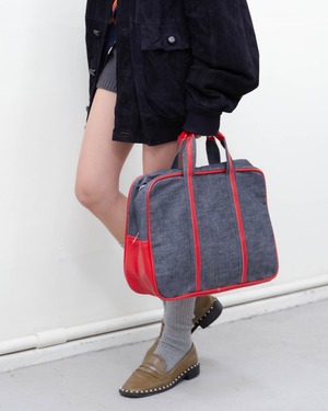 1970s denim bowling bag