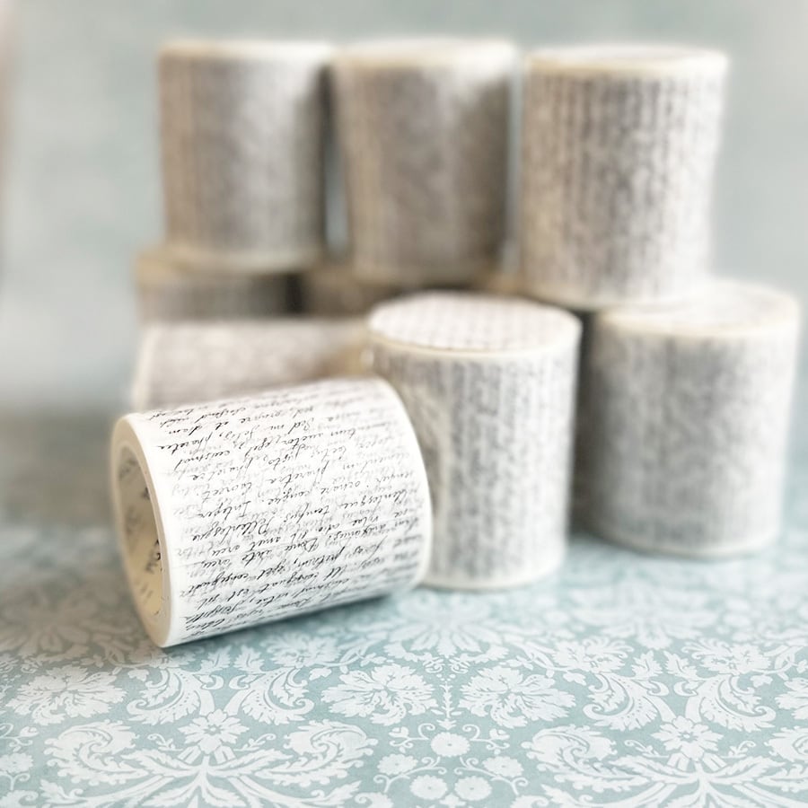 情書 ビンテージ英文デザイン】アンティーク柄マスキングテープ | 手帳