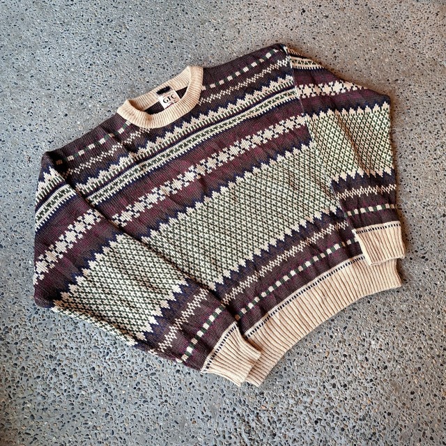 総柄アクリルセーター used [211072]