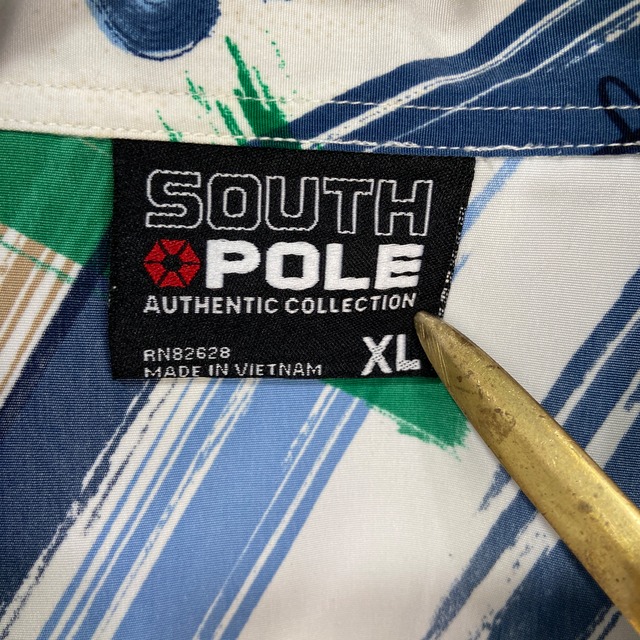 SOUTHPOLE サウスポール 総柄オープンカラーシャツ XL ブランドロゴ