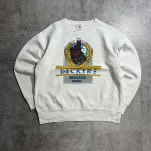 90s USA製 DELTA Crewneck 企業 ホワイト L / 身幅56 着丈55cm