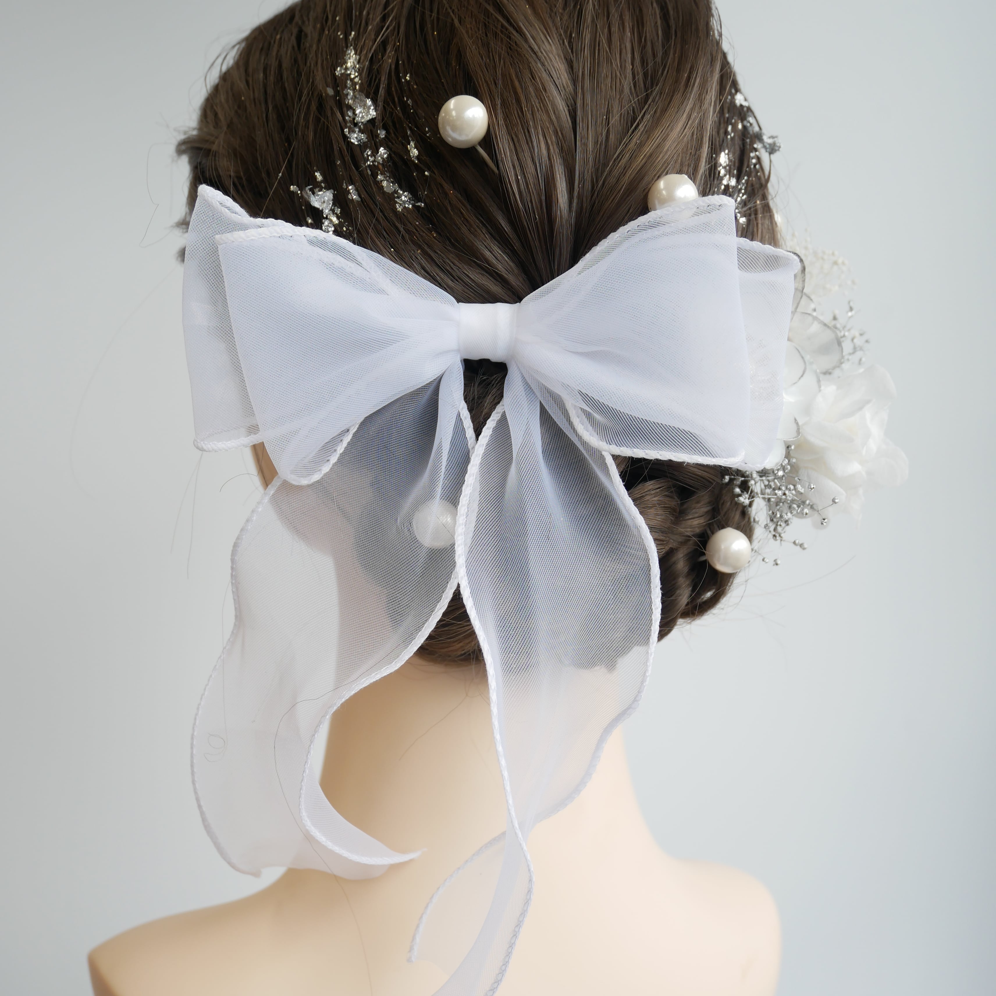 A175 オーガンジーダブルリボンの髪飾り | Lomeri (ロメリ) お花のヘア