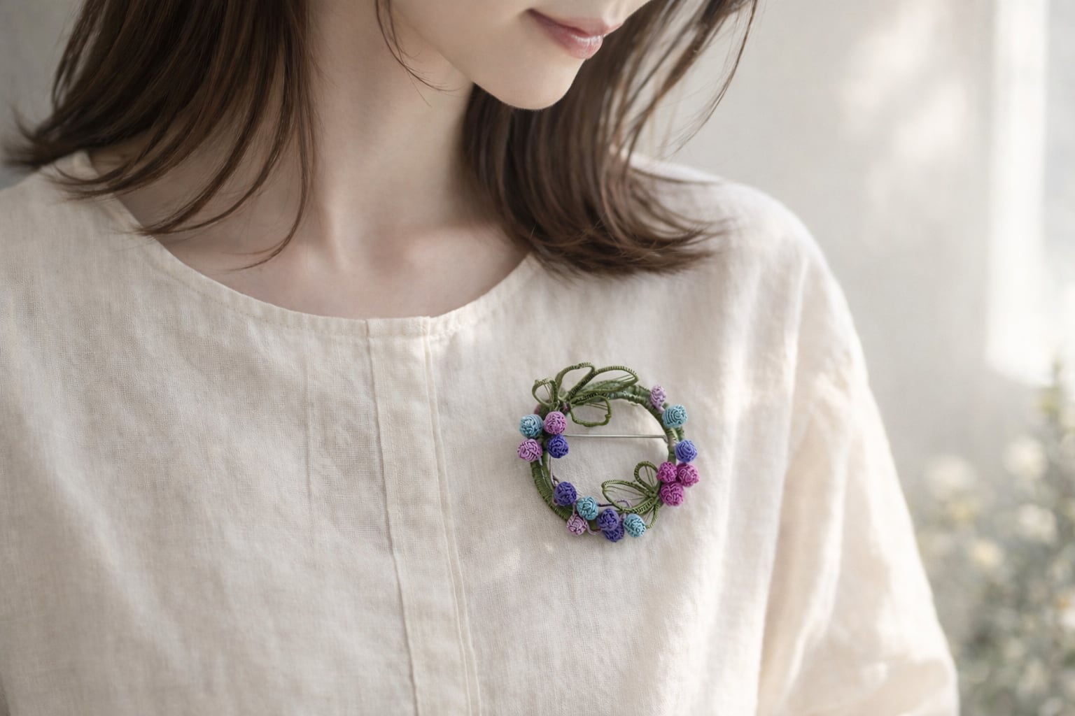 《限定》野葡萄のリースブローチ