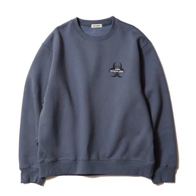 [SUIBOM] DESTROYED WORLD LOGO SWEATSHIRTS BLUEGRAY 正規品 韓国ブランド 韓国ファッション 韓国代行 トレーナー