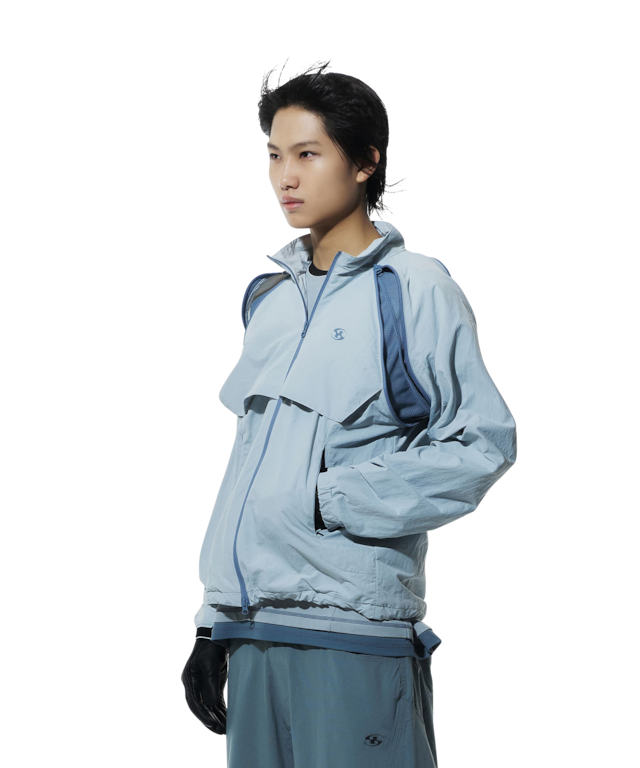 [SAN SAN GEAR] SLASH ZIPPER JACKET [LIGHT GREY] 正規品 韓国ブランド 韓国通販 韓国代行 韓国ファッション sansan san san サンサンギア