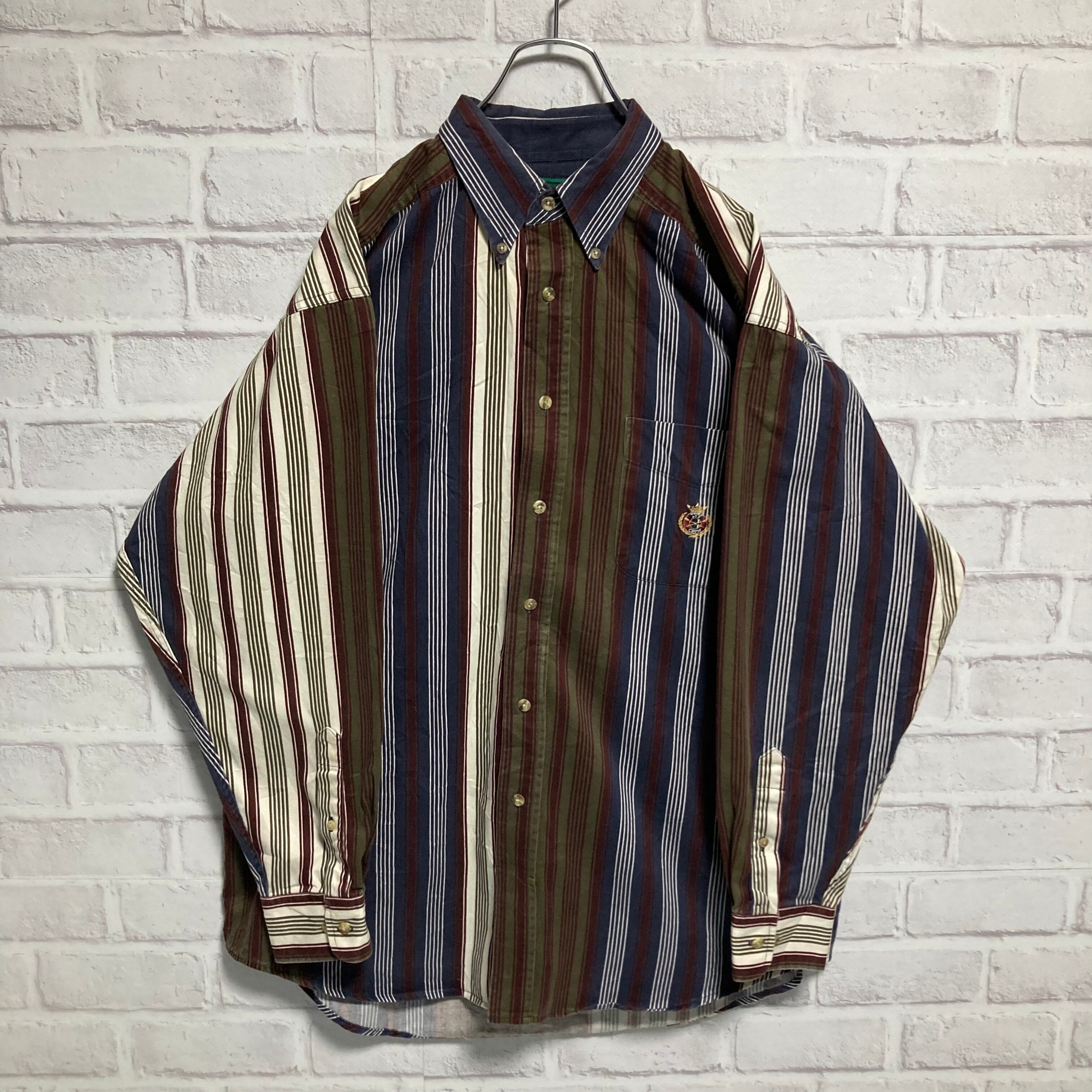 IVY CREW】L/S Stripe BD Shirt XL相当 ストライプシャツ 太ストライプ