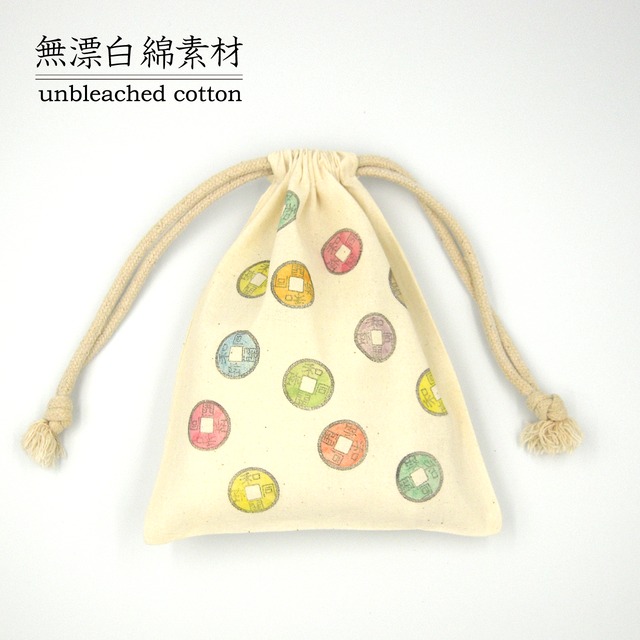 人気特価をすべて / 木版染め】和同開珎・巾着袋3枚セット Ancient Coin Japanese その他