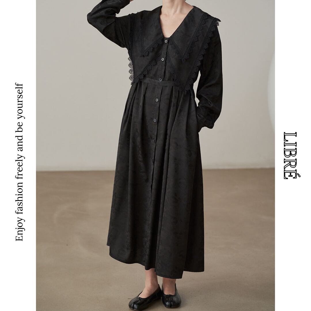 big collar lace dress L0059