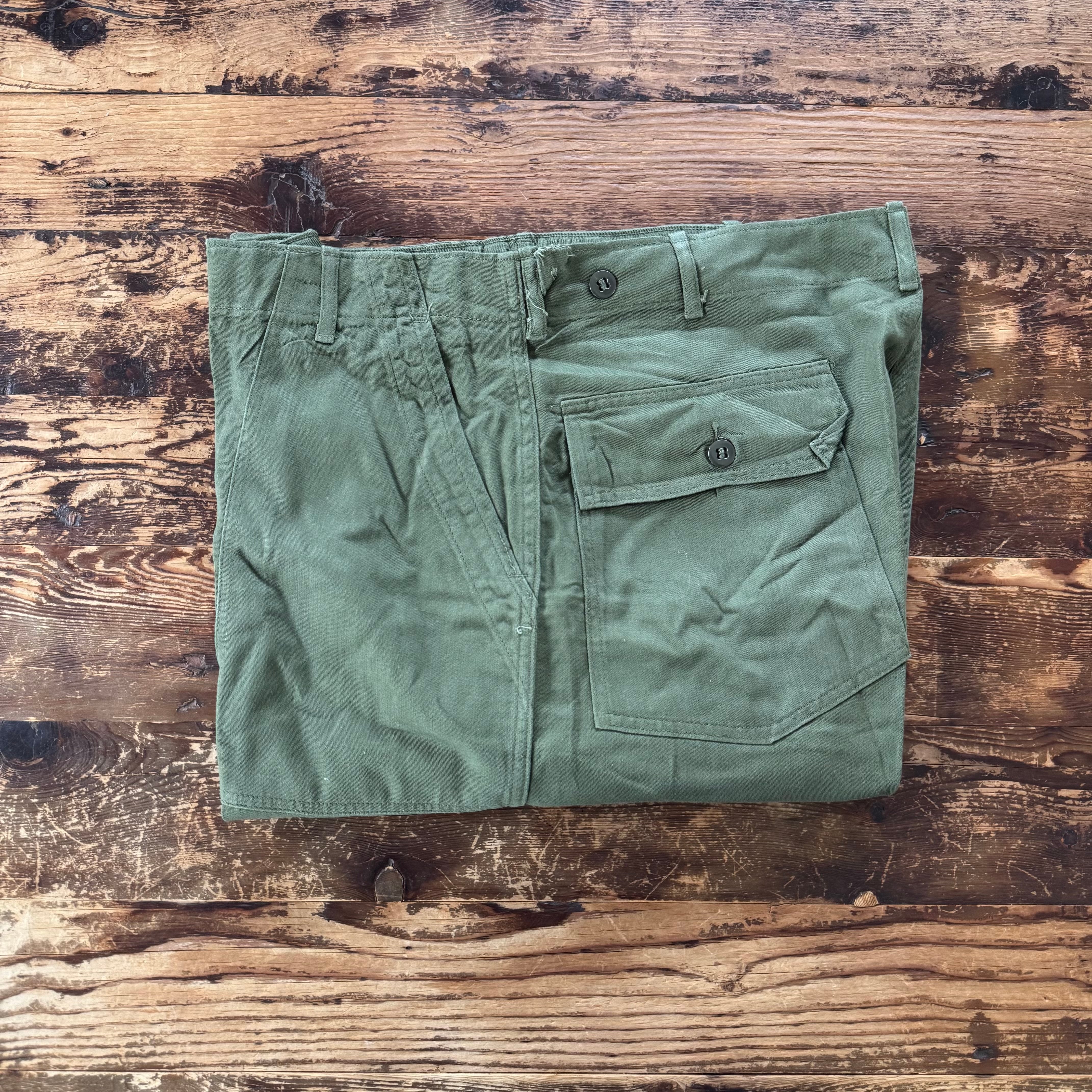 1960s U.S. Army “OG-107” Cotton Sateen Utility Trousers/ X-Large