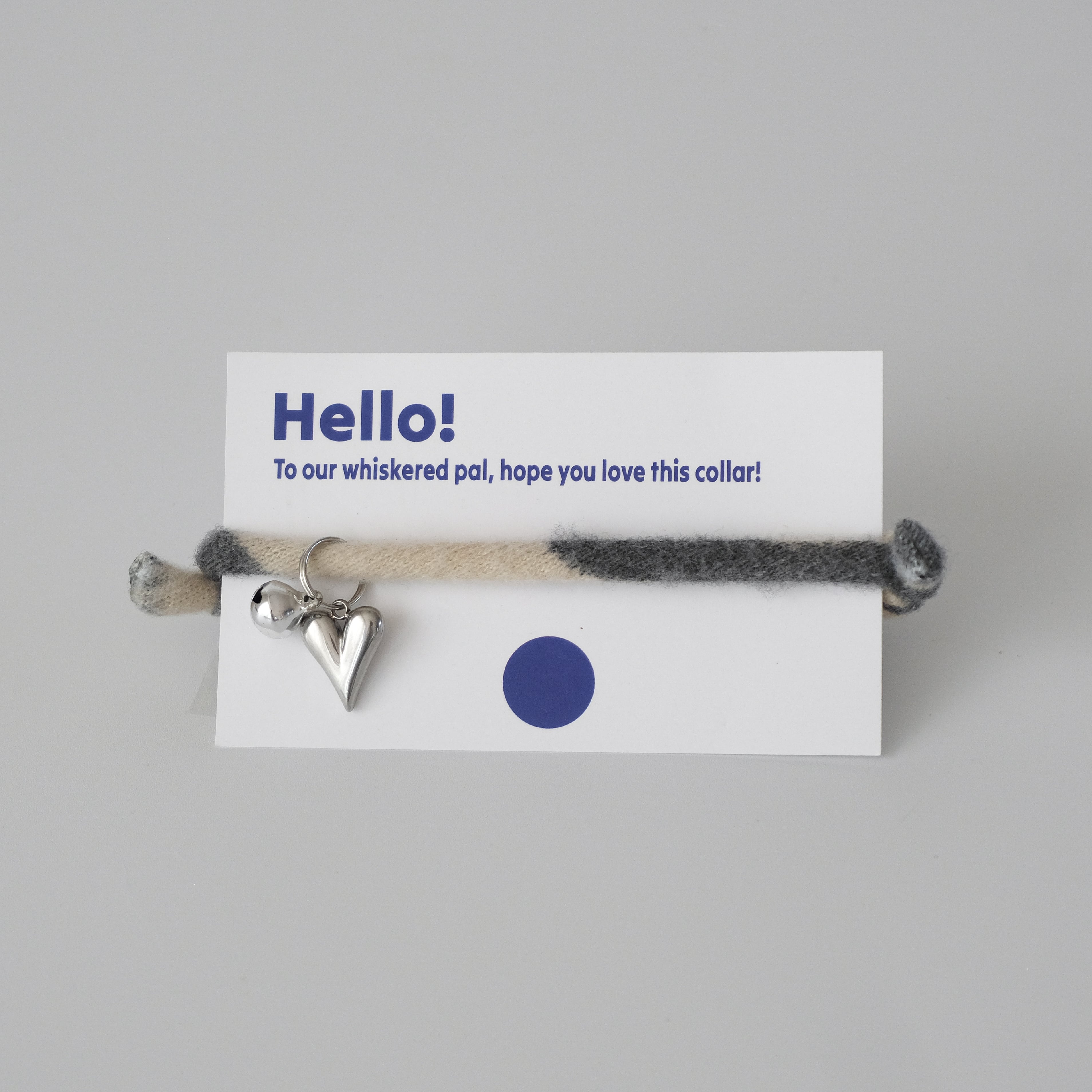 負担の少ない猫首輪 Fuzzy Patch Navy シルバー