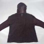 リネン混 Senso-unico センソユニコ シースルー ボーダー切替 メッシュ ニット フード ジャケット 羽織 9/ブラウン系 レディース