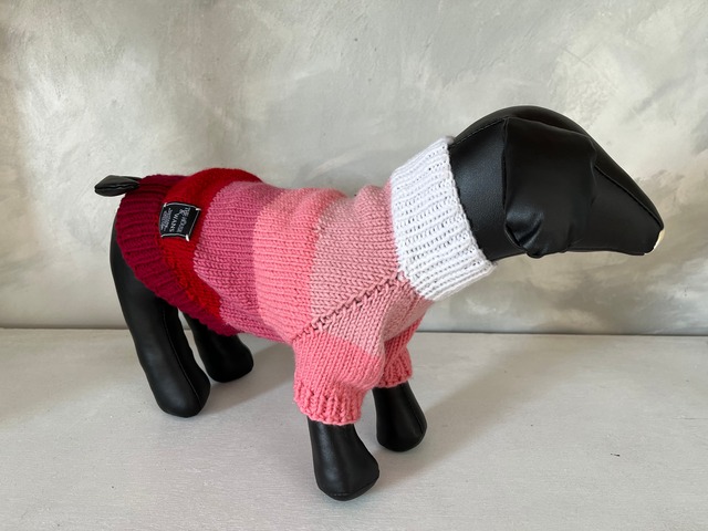 わんちゃん　ニット　ネックなし　マルチカラ L