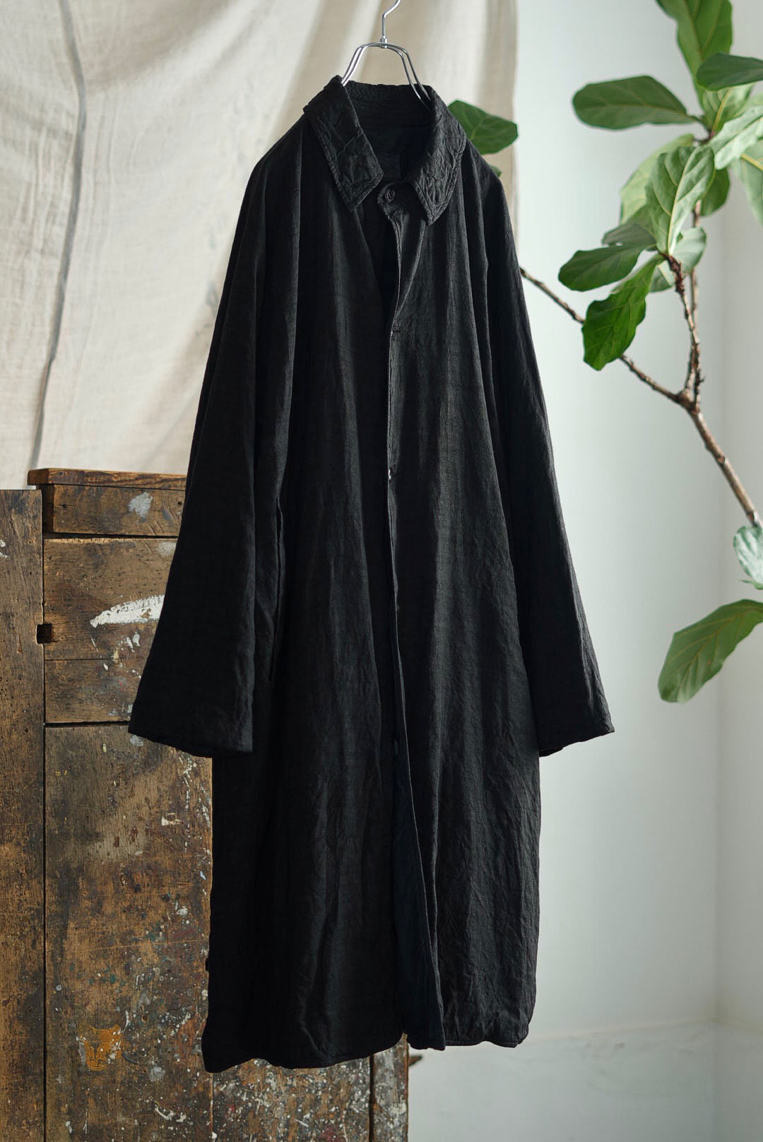 CHEZ VIDALENC - COAT BOBI - ANTIC LINEN / BLACK