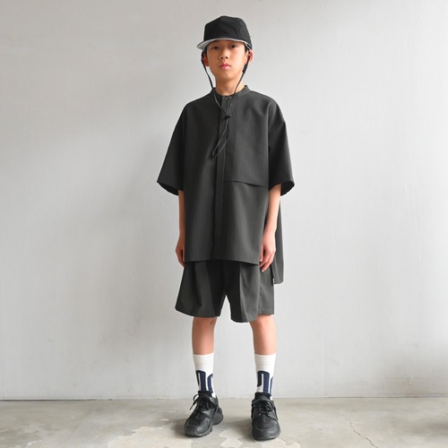 《MOUNTEN. 2024SS》re-polyester toropical half pants / charcoal / size0(145-155cm程度)