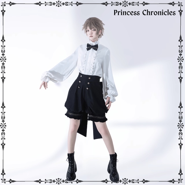 予約販売商品 With U ゴスロリ系 王子 皇子系 少年装 ブランド Princess Chronicles オリジナル 長袖シャツ ピンタック ユニセックス 麗人 イベント 舞台衣装