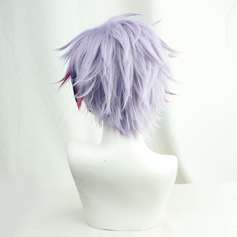 コスプレ耐熱ウィッグ ラベンダーグレイ パープル ピンク メッシュ