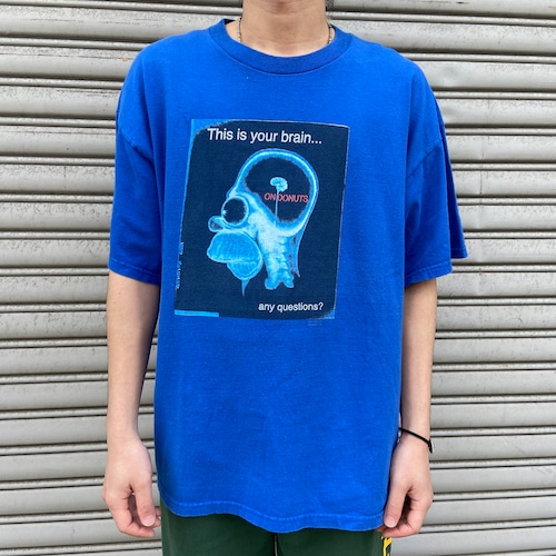 00s シンプソンズ　プリントTシャツ　キャラT ブルー　XL