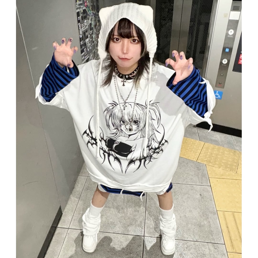 新作】ハーフツインGIRLダメージ SUPER BIG Tシャツ | VOLCAN&APHRODITE