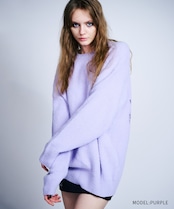 ギャザーロゴバックプリントニットTOPS (PURPLE) CQ-47100