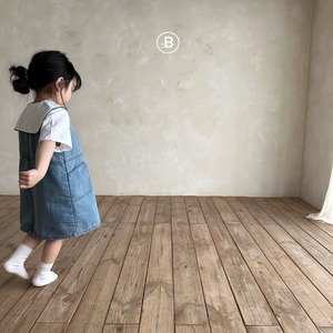 【Bella bambina】ポケットジャンパースカート デニム 90~100cm 24022