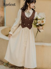 【0151】2sets Retro Style Long Sleeve Dress