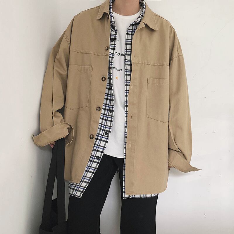 全2色 ジャケット 羽織 カジュアル 無地 シンプル シャツ