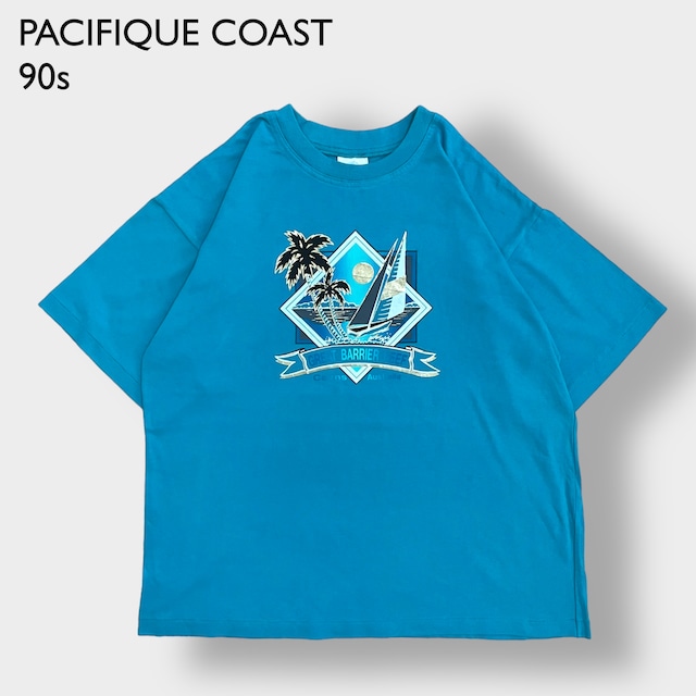 【PACIFIQUE COAST】90s Australia製 プリント Tシャツ シングルステッチ グレートバリアリーフ Great Barrier Reef ロゴ XL 古着