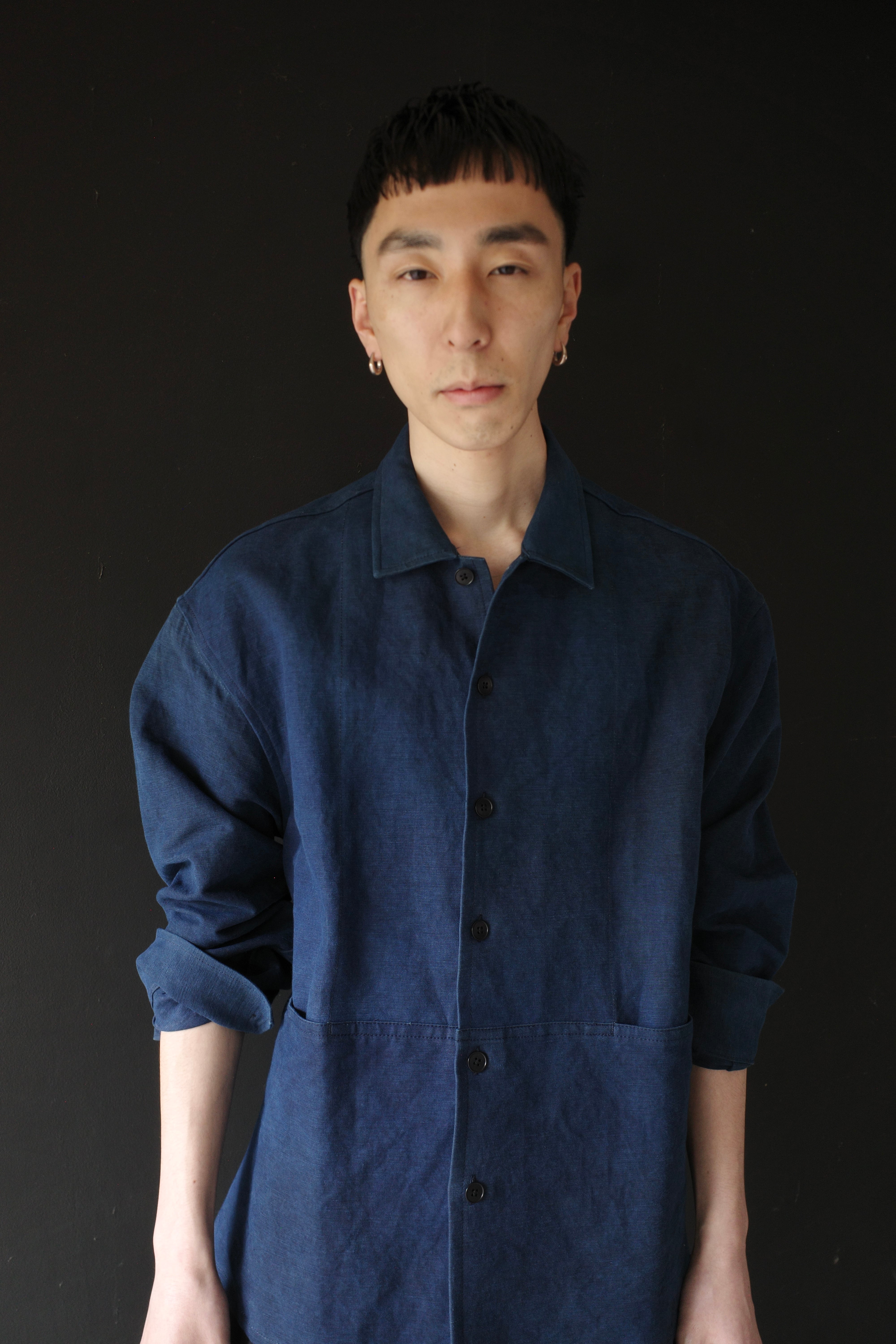MAN-TLE Shop Shirt Sumi Indigo Double Cloth R20S5 | BEST PACKING STORE