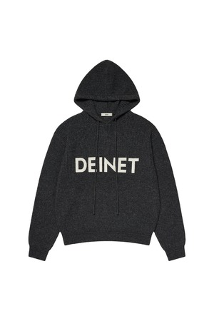 [DEINET] BASIC LOGO KNIT HOODIE IN CHARCOAL 正規品 韓国ブランド 韓国通販 韓国代行 韓国ファッション デイネット ダイニット 日本 店舗