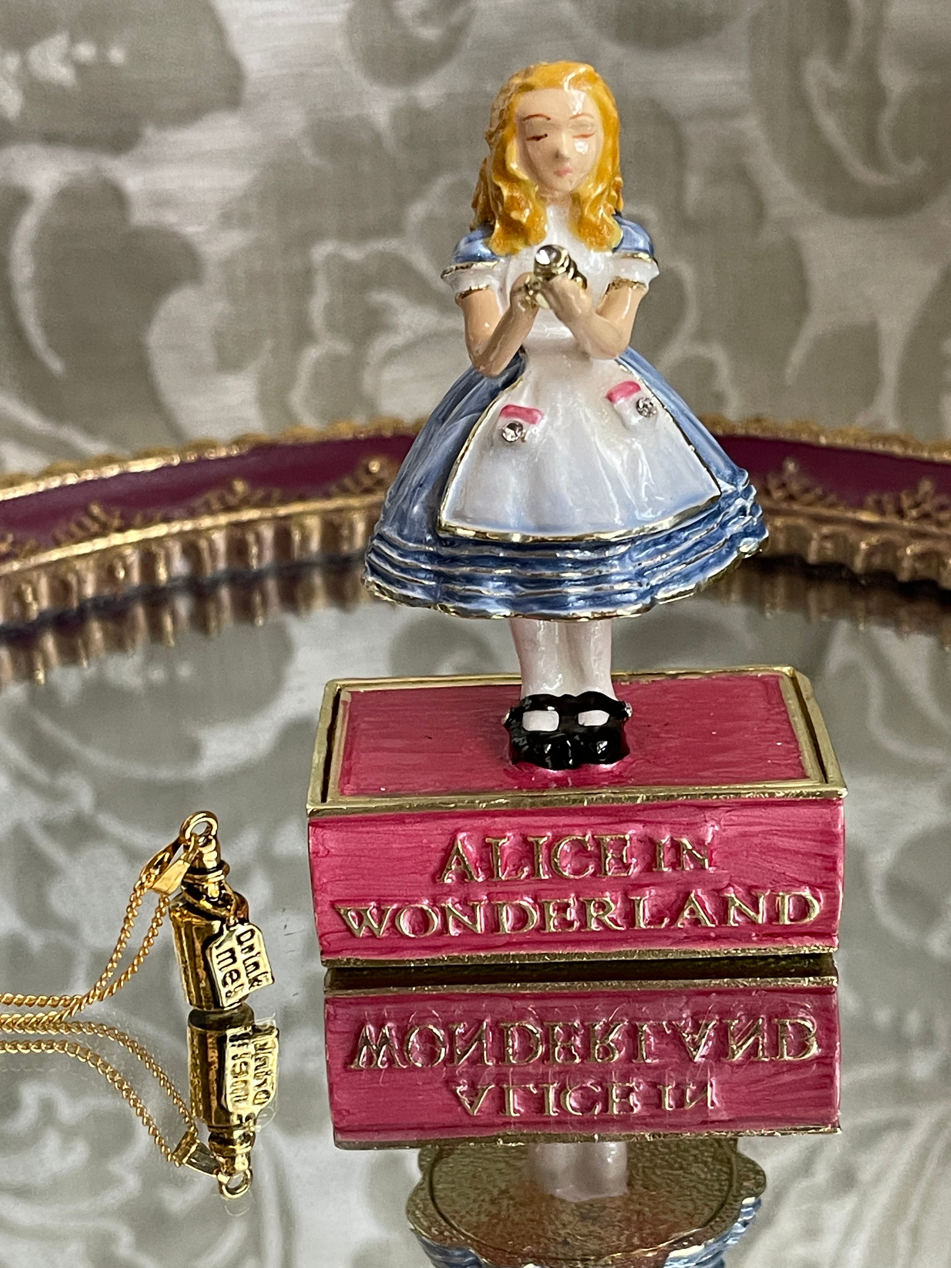 不思議の国のアリス トリンケットボックス ◇送料込◇アリス②◇ネックレス付きエナメルBOX◇シークレット