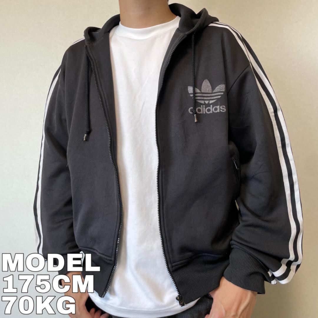 adidas アディダス トラックジャケット パーカー 黒 白 L 10152 | fuufu 