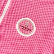 LANVIN SPORT ランバン スポーツ 千鳥柄 ハーフジップ ハイネック シャツ 42/ピンク レディース ゴルフ