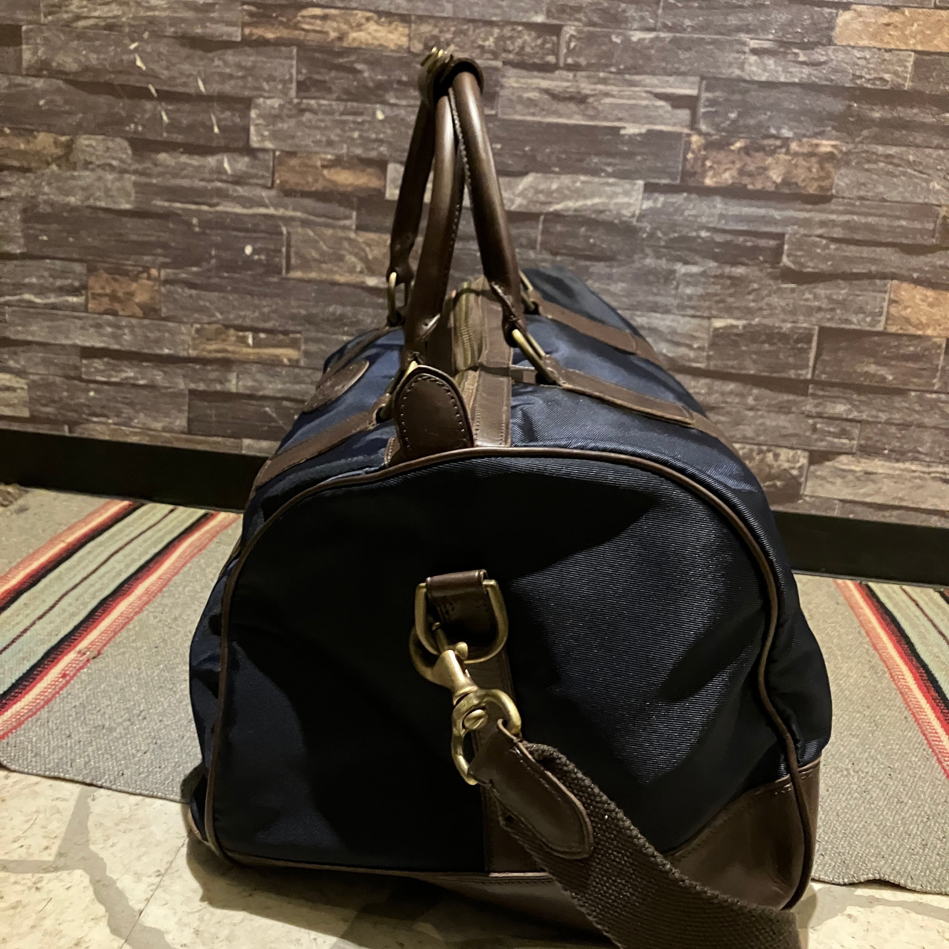 RALPH LAUREN NYLON/LEATHER BOSTON BAG NAVY | safarionline