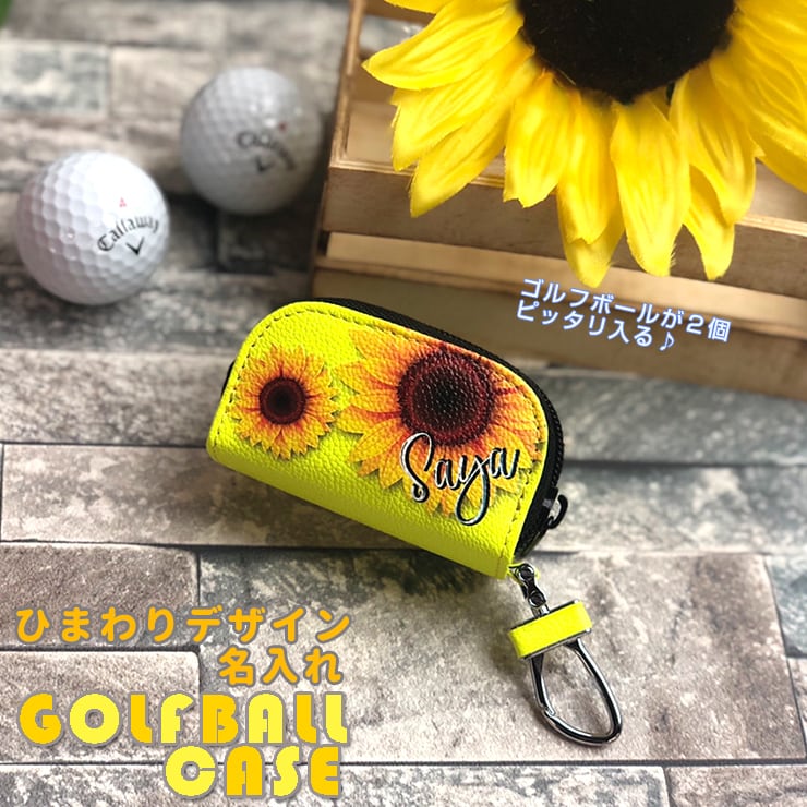 人気商品】パーリーゲイツ ひまわり柄カートバッグ&ボールポーチ