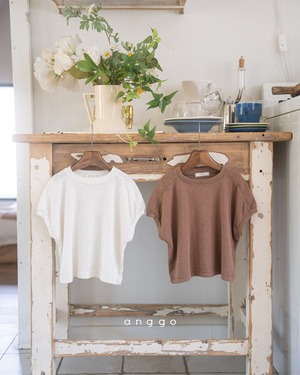 【anggo】クリーミーTシャツ クリーム 80〜120cm  240710