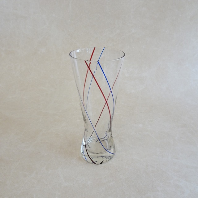 古いブルーとレッドの流線グラス