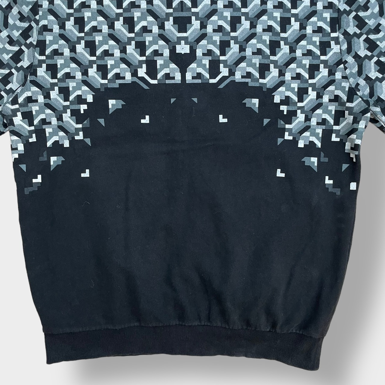 【element】幾何学模様 柄物 ジップアップ パーカー フーディー スウェット プリント ロゴ L エレメント US古着