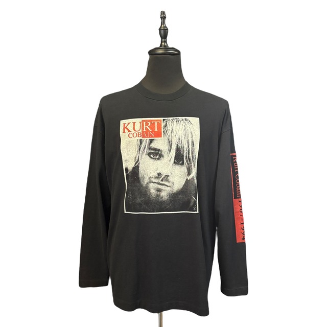 【NIRVANA】ニルヴァーナ Kurt Cobain カート・コバーン ロングスリーブ黒Tシャツ (1967-1994) XL　