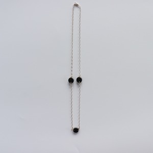 three point chain necklase [black]