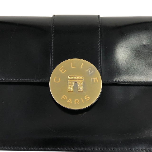 CELINE セリーヌ ショルダーバッグ ブラック 凱旋門 レザー vintage ヴィンテージ オールド bbwzgg