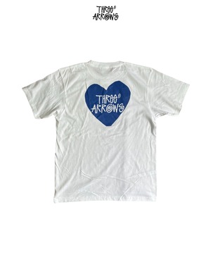 Heart Logo  S/S TEE (white × blue)