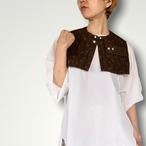 ZOZOTTE tenui series / tuke-eri / つけ襟 / カーキ ドット&ストライプ